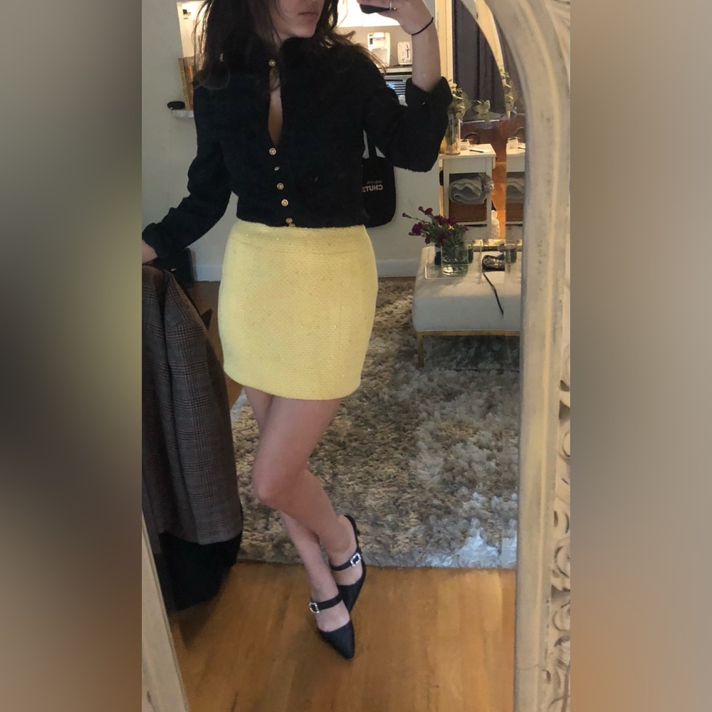 CHANEL Yellow Miniskirt